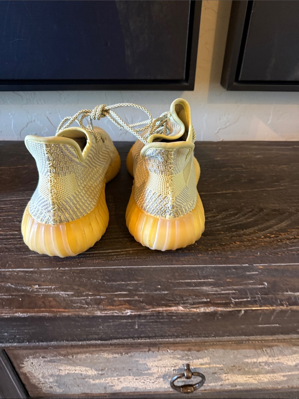 Yeezy Boost 350 V2 Pale Yellow Knit Sneakers - Picture 4 of 6